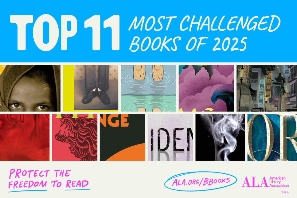 The American Library Association's list of the most frequently challenged books of 2025 includes Sold by Patricia McCormick, The Perks of Being a Wallflower by Stephen Chbosky and Maia Kobabe's Gender Queer: A Memoir.