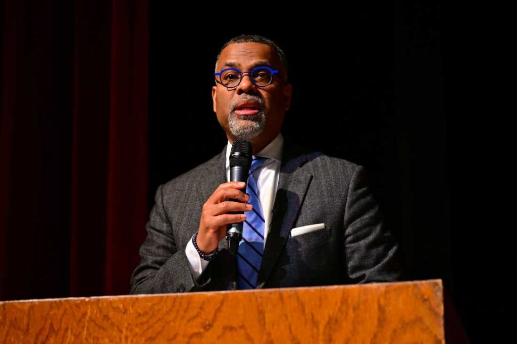 ‘America has to grow up’ : NPR Eddie Glaude Jr. speaks in Philadelphia on March 1, 2023.
